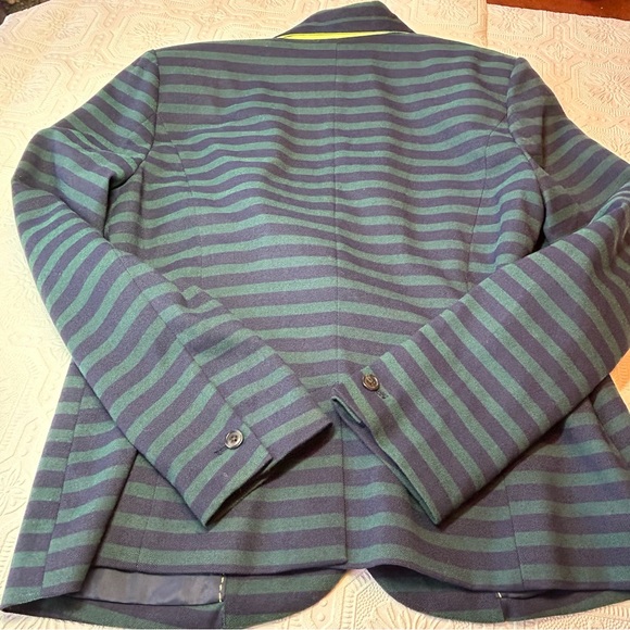 Merona Navy/Forest Green Striped Blazer EUC - Picture 7 of 10
